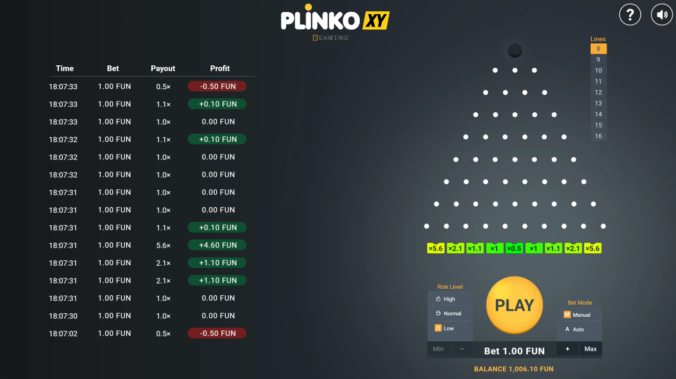 Plinko XY Παιχνίδι
